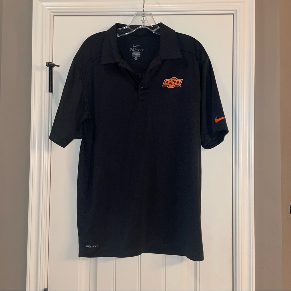 Nike Dri-Fit Men's Oklahoma State University Black Polo